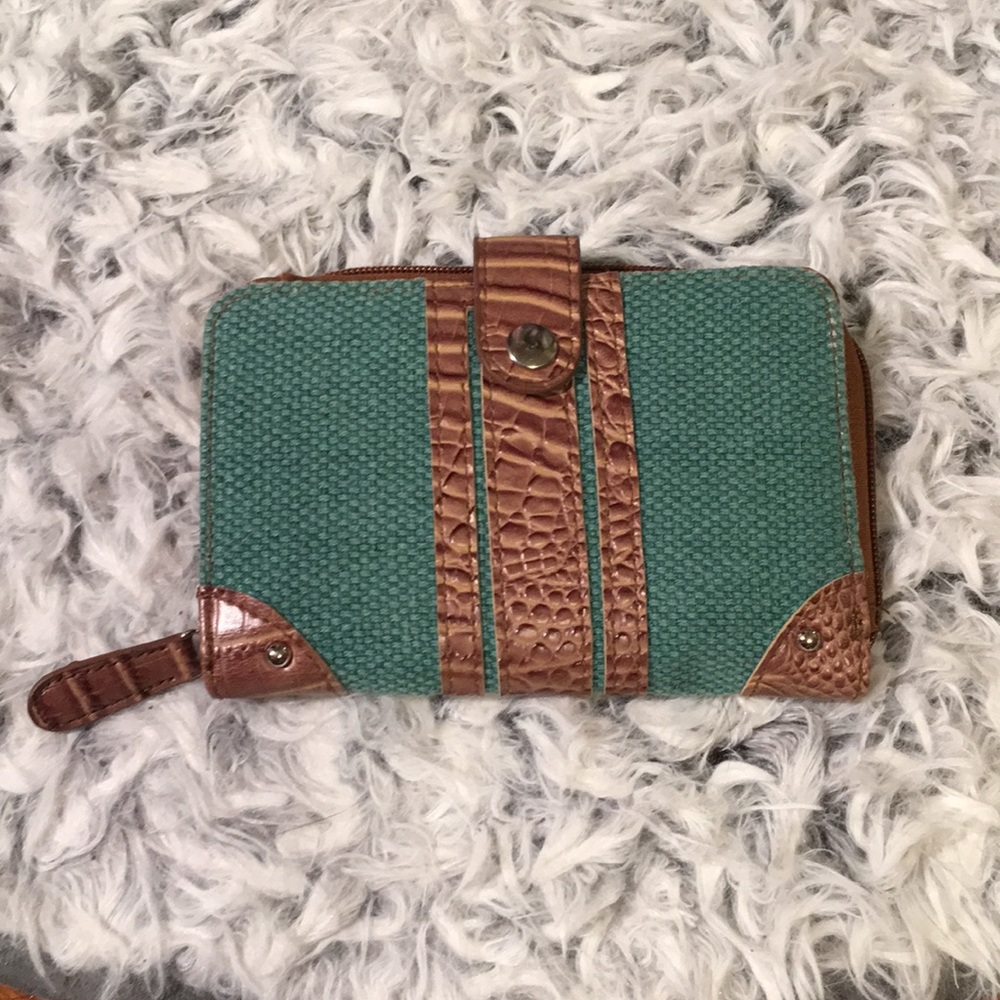 NWOT woven turquoise wallet